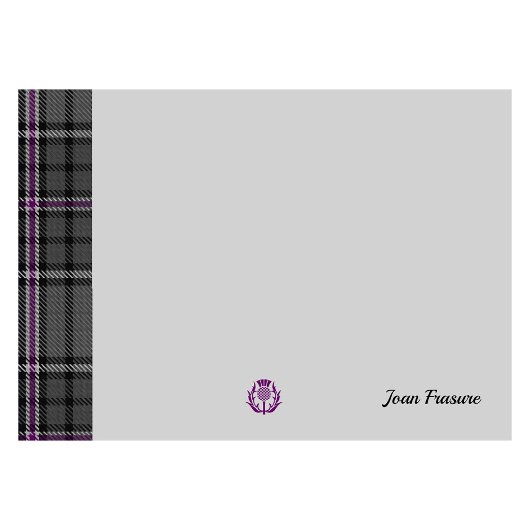 Gray Tartan & Scottish Thistle Gray Personalisiert Post-it Klebezettel
