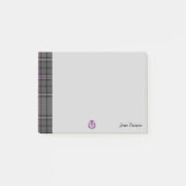 Gray Tartan & Scottish Thistle Gray Personalisiert Post-it Klebezettel (Vorderseite)