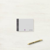 Gray Tartan & Scottish Thistle Gray Personalisiert Post-it Klebezettel (Auf Schreibtisch)