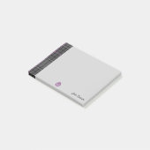 Gray Tartan & Scottish Thistle Gray Personalisiert Post-it Klebezettel (angewinkelt)