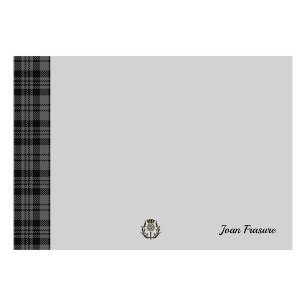 Gray Tartan & Scottish Thistle Personalisiert Gray Post-it Klebezettel