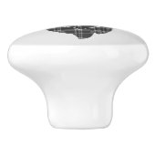 Gray Tartan Stag Head Antler Rustikal Keramikknauf (Seitenansicht)