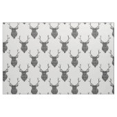 Gray Tartan Stag Head Antler Rustikales Muster Stoff (Fat Quarter (45,7 x 55,9 cm))