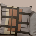 Gray Taupe & Dark Brown Artistic Geometric Design Kissen<br><div class="desc">Modernes Kissen mit grauem Taupe und dunkelbraunem geometrischem Muster mit reichhaltigen siennischen Akzenten. Dieses moderne, abstrakte geometrische Design baut auf Kombinationen aus wiederholten Rechtecken auf, die sich überlagern und zu einem interessanten künstlerischen Muster zusammenfügen. Ein modernes, neutrales dekoratives Kissen für Ihr Schlafzimmer oder Ihren Lieblingsstuhl, ein stilvolles, neutrales Kissen mit...</div>