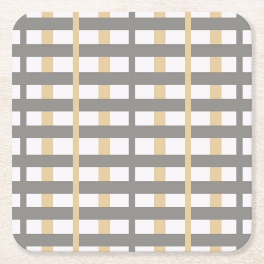 Gray Taupe Modernes Stripdesign von ©Cathy Thompso Rechteckiger Pappuntersetzer (Vorderseite)