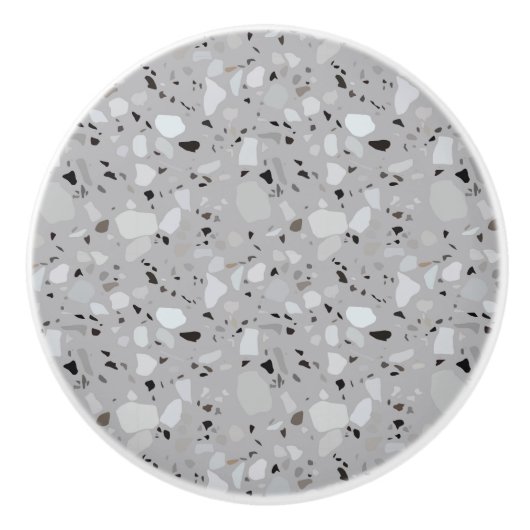 Gray Terrazzo Muster Keramikknauf (Vorderseite)