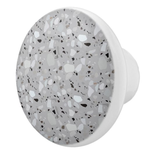 Gray Terrazzo Muster Keramikknauf (Rechts)