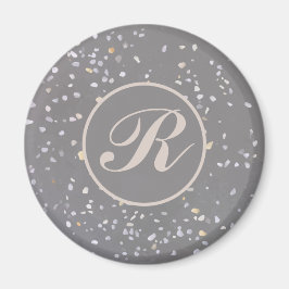 Gray Terrazzo Stone Magnet