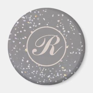 Gray Terrazzo Stone Magnet