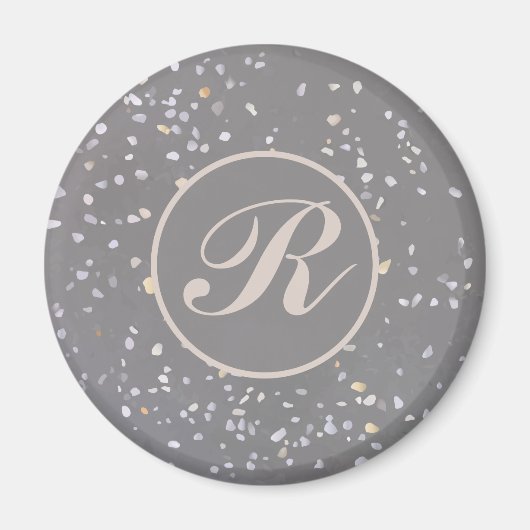 Gray Terrazzo Stone Magnet (Vorne)