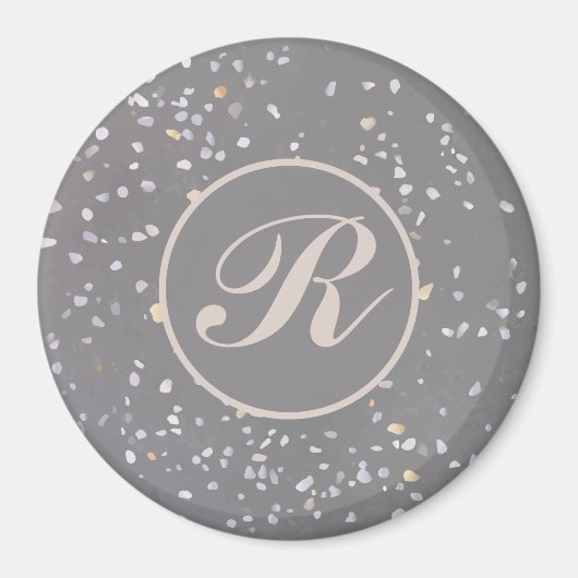 Gray Terrazzo Stone Magnet (Vorne)