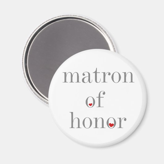 Gray Text Matron of Honor Magnet (Vorderseite/Rückseite)