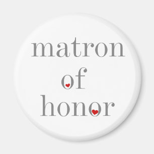 Gray Text Matron of Honor Magnet