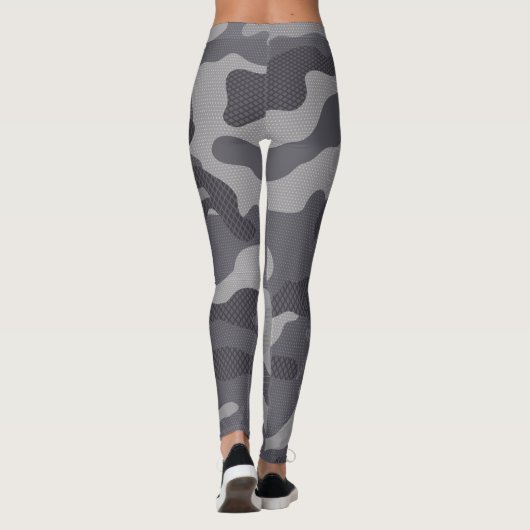 Gray Texture Camouflage. Camouflage Leggings (Rückseite)