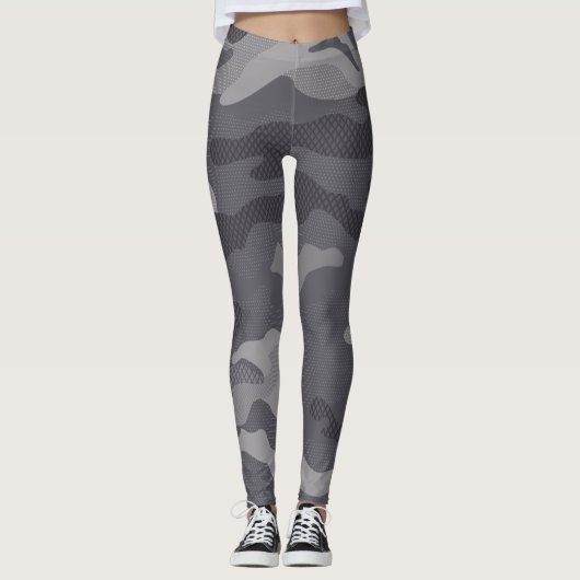 Gray Texture Camouflage. Camouflage Leggings (Vorderseite)