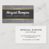 Gray Texture | Gold Metallic Visitenkarte (Vorne/Hinten)