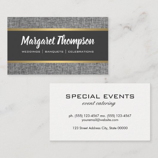 Gray Texture | Gold Metallic Visitenkarte (Vorne/Hinten)