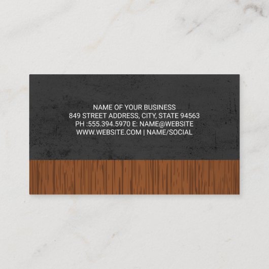 Gray Texture | Holz Visitenkarte (Rückseite)