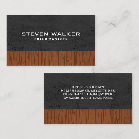 Gray Texture | Holz Visitenkarte (Vorne/Hinten)