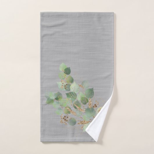 GRAY TEXTURE SAGE EUCALYPTUS BADEZIMMER TOWEL SET (Handtuch)