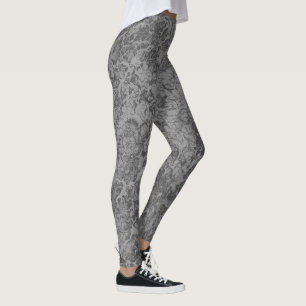 Gray Textured Leggings