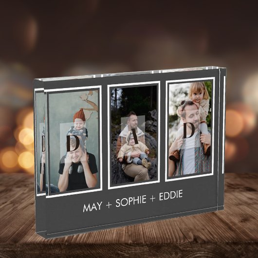 Gray Three (3) Fotos Vatertag Foto Block