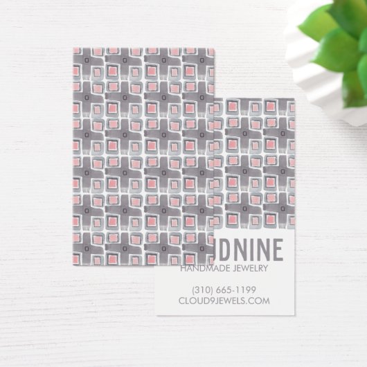 Gray Tile Earring Necklace Juwelier Display Card (Schreibtisch)