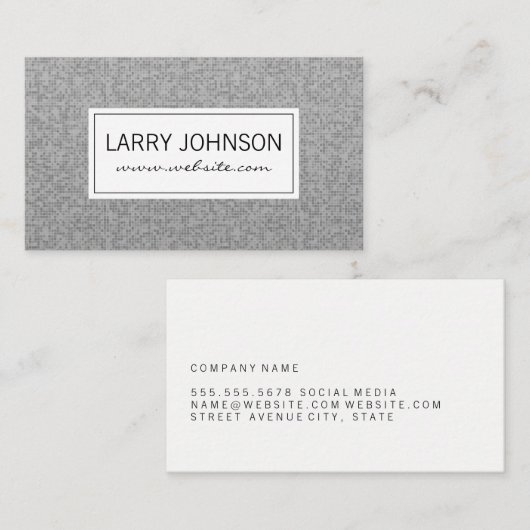 Gray Tile Pattern Visitenkarte (Vorne/Hinten)