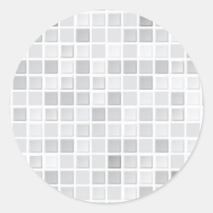 Gray Tiles Pattern Runder Aufkleber
