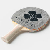 Gray Timber Four Leaf Clover with Name Tischtennis Schläger (Vorderseite)