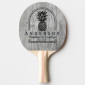 Gray Timber Pineapple Wedding Arch & Name Tischtennis Schläger (Vorderseite)