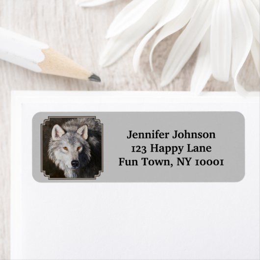 Gray Timber Wolf Face Portrait (Insitu)