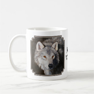 Gray Timber Wolf Face Portrait Kaffeetasse