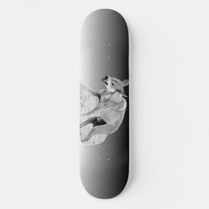 Gray Timber Wolf Snarl Skateboard