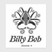 Gray Tintenfisch Monogram Contour Aufkleber (Blatt)