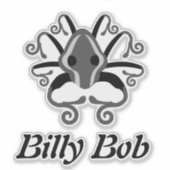 Gray Tintenfisch Monogram Contour Aufkleber (Vorderseite)