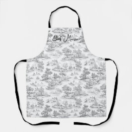 Gray Toile de Jouy Cooking & Baking Geschenk Küche Schürze