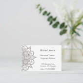 Gray Tones Floral Mandala Business Card Visitenkarte (Stehend Vorderseite)