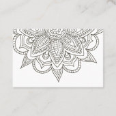 Gray Tones Floral Mandala Business Card Visitenkarte (Rückseite)