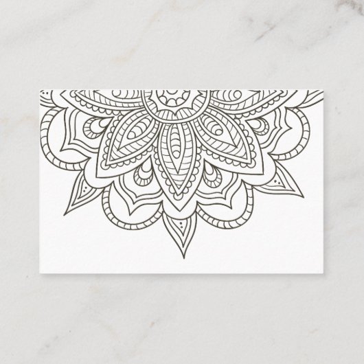 Gray Tones Floral Mandala Business Card Visitenkarte (Rückseite)