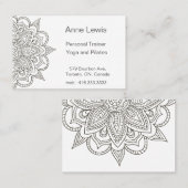 Gray Tones Floral Mandala Business Card Visitenkarte (Vorne/Hinten)