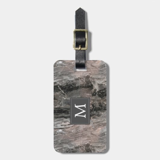 Gray Tones Marble-Muster Gepäckanhänger (Vorderseite vertikal)