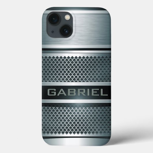 Gray Tones Metal Look Collage Monogram Case-Mate iPhone Hülle (Rückseite)