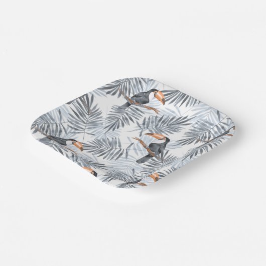 Gray Toucan Pappteller (Gewinkelt)