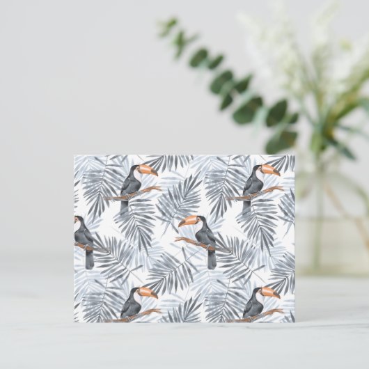 Gray Toucan Postkarte (Stehend Vorderseite)