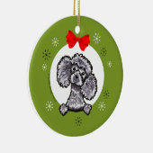 Gray Toy Poodle Christmas Classic Keramik Ornament (Rechts)