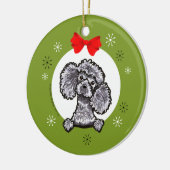 Gray Toy Poodle Christmas Classic Keramik Ornament (Links)