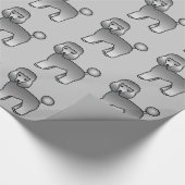 Gray Toy Poodle Hunde Muster Geschenkpapier (Ecke)