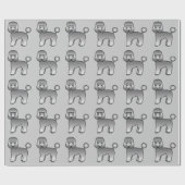 Gray Toy Poodle Hunde Muster Geschenkpapier (Flach)