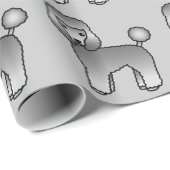 Gray Toy Poodle Hunde Muster Geschenkpapier (Rolleneckpunkt)